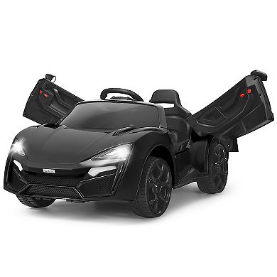Costway 12V Kids Ride On Car 2.4G RC Electric Vehicle w/ Lights MP3 Openable Doors