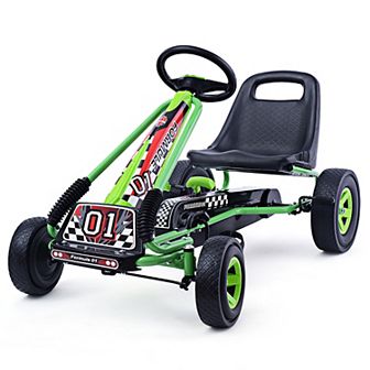Costway 4 Wheels Kids Ride On Pedal Powered Bike Go Kart Racer Car Outdoor Play Toy