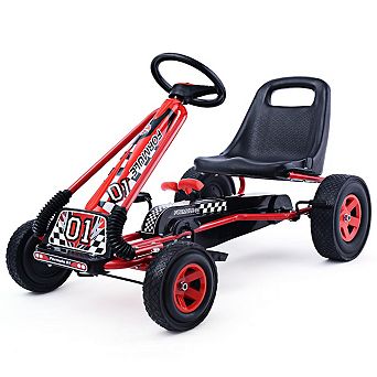 Costway 4 Wheels Kids Ride On Pedal Powered Bike Go Kart Racer Car Outdoor Play Toy