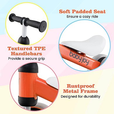 Costway 4 Wheels Baby Balance Bike for 2 Years Old Boys Girls with Soft Seat Ride On Toy