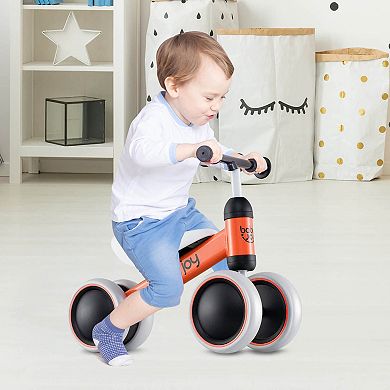 Costway 4 Wheels Baby Balance Bike for 2 Years Old Boys Girls with Soft Seat Ride On Toy