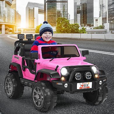 Costway 12V Kids Ride On Car 2 Seater Truck RC Electric Vehicles w/ Storage Room