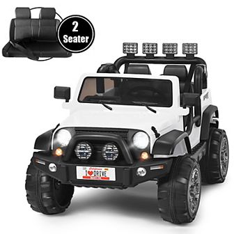 Costway 12V Kids Ride On Car 2 Seater Truck RC Electric Vehicles w/ Storage Room