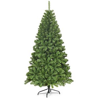 Costway 6Ft/7.5Ft/9Ft Unlit Hinged PVC Artificial Christmas Tree Premium Spruce Tree
