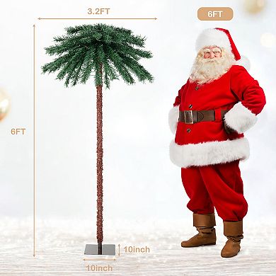 Costway 6FT Pre-Lit Artificial Tropical Christmas Palm Tree w/ 210 Multi-Color Lights