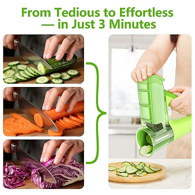 Electric Vegetable Slicer Handheld Cordless Salad Shooter Rotary Grater & Shredder