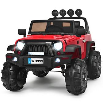Costway 12V Kids Ride On Truck RC Car w/ LED Lights Music Trunk