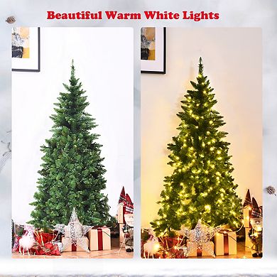 Costway 5/6 ft Pre-lit PVC Artificial Half Christmas Tree 250 LED Lights