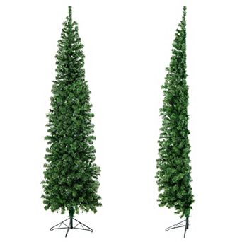 Costway 7ft Pre-lit PVC Artificial Half Christmas Tree w/ 450 Branch Tips