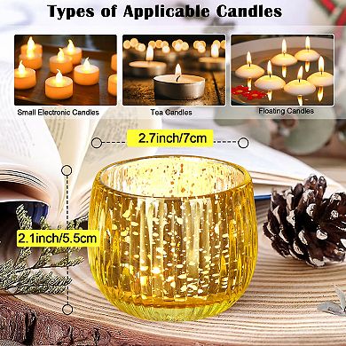 6Pcs Votive Glass Tea Light Candle Holders Set for Weddings, Diwali, Home Decor