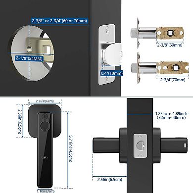 Biometric Smart Fingerprint Door Lock Keyless Entry Lever with APP, IC Card, Code