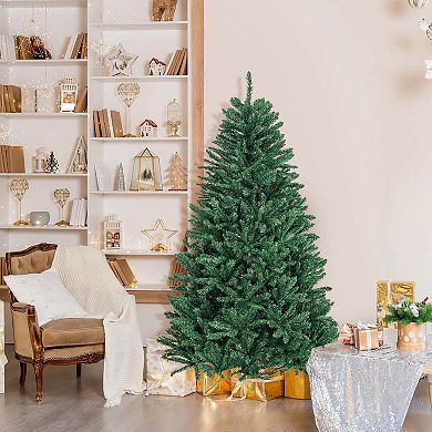 Costway 6ft Hinged Artificial Christmas Tree Unlit Douglas Full Fir Tree w/ 1355 Tips