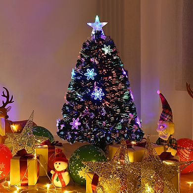 Costway 3FT Pre-Lit Fiber Optic Christmas Tree Multicolor Lights