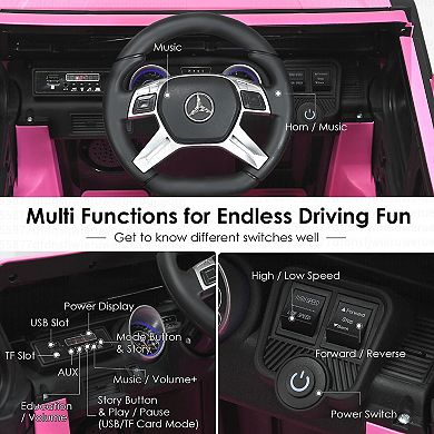 Costway Mercedes Benz 12V Electric Kids Ride On Car RC Remote Control W/Trunk