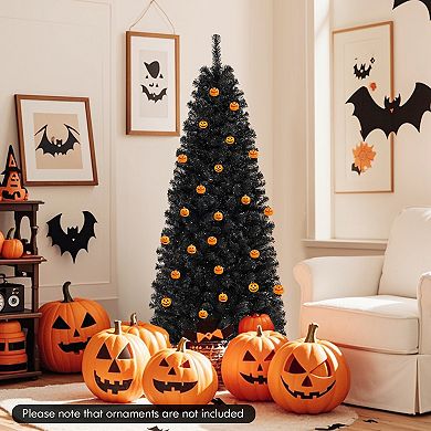 Costway 6 FT Artificial Halloween Tree with 618 Branch Tips 280 Warm White LED Lights