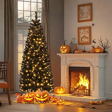 Costway 6 FT Artificial Halloween Tree with 618 Branch Tips 280 Warm White LED Lights