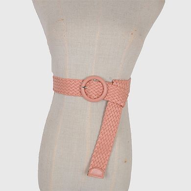 Sleek Woven Women's Belt with Plastic Buckle