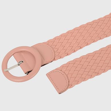 Sleek Woven Women's Belt with Plastic Buckle