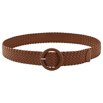 Sleek Woven Women's Belt with Plastic Buckle