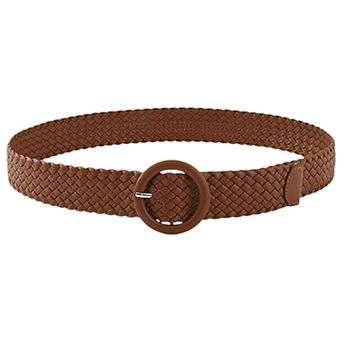 Sleek Woven Women's Belt with Plastic Buckle