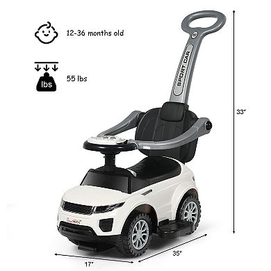 Costway 3 in 1 Ride on Push Car Toddler Stroller Sliding Car w/Music