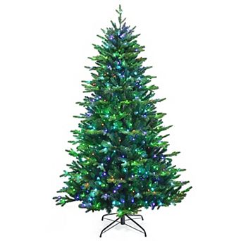 Costway 6ft\7ft\8ft App-Controlled Pre-lit Christmas Tree Multicolor Lights w/ 15 Modes