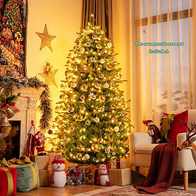 Costway 6ft\7ft\8ft App-Controlled Pre-lit Christmas Tree Multicolor Lights w/ 15 Modes