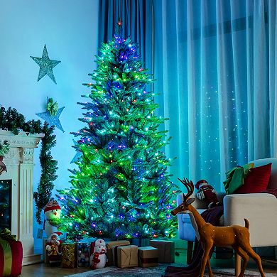 Costway 6ft\7ft\8ft App-Controlled Pre-lit Christmas Tree Multicolor Lights w/ 15 Modes