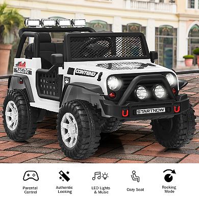 Costway 12V Kids Ride On Truck Remote Control Electric Car with Lights&Music