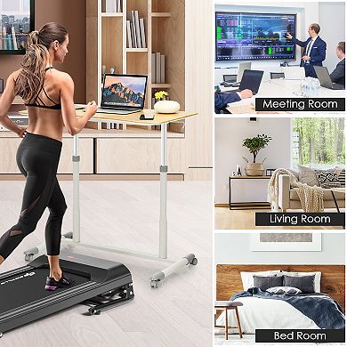 Goplus Height Adjustable Computer Desk Sit to Stand Rolling Notebook Table