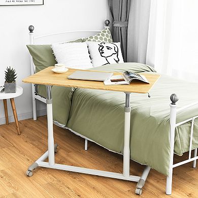 Goplus Height Adjustable Computer Desk Sit to Stand Rolling Notebook Table