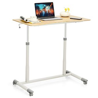Goplus Height Adjustable Computer Desk Sit to Stand Rolling Notebook Table