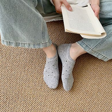 Women's 6pk Polka Dot No-Show Socks, Cute Casual Ankle Socks