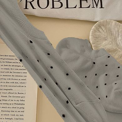 Women's 6pk Polka Dot No-Show Socks, Cute Casual Ankle Socks
