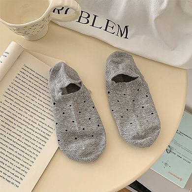 Women's 6pk Polka Dot No-Show Socks, Cute Casual Ankle Socks