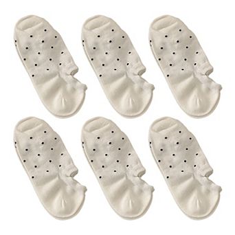 Women's 6 pk Polka Dot No-Show Socks, Cute Casual Ankle Socks