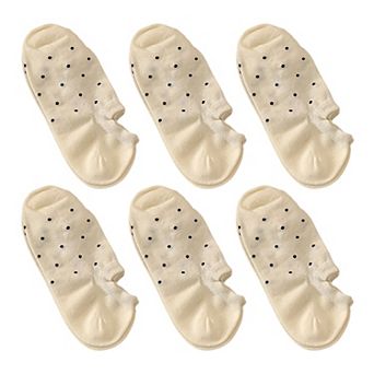 Women's 6 pk Polka Dot No-Show Socks, Cute Casual Ankle Socks