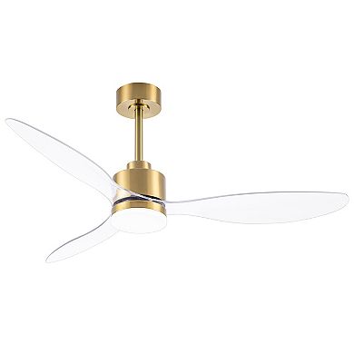52-Inch ceiling fan, 3-color light, 3 ABS blades, DC motor, 5/10" downrods, 6-speed remote