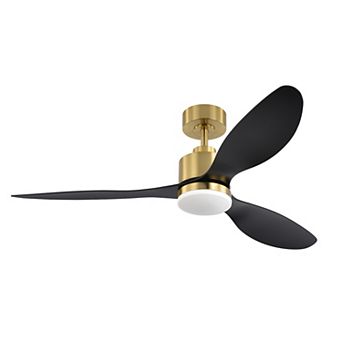 52-Inch ceiling fan, 3-color light, 3 ABS blades, DC motor, 5/10" downrods, 6-speed remote