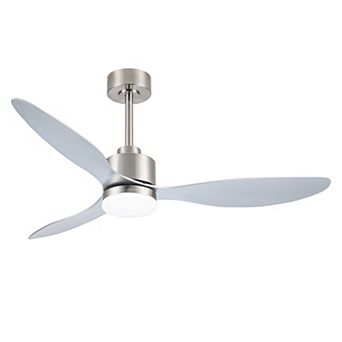 52-Inch ceiling fan, 3-color light, 3 ABS blades, DC motor, 5/10" downrods, 6-speed remote