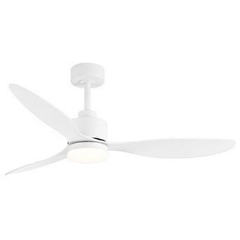 52-Inch ceiling fan, 3-color light, 3 ABS blades, DC motor, 5/10" downrods, 6-speed remote