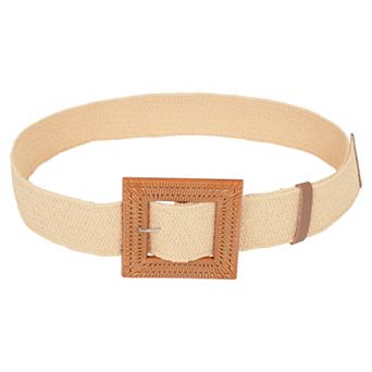 Stylish Straw Belt with Woven Buckle