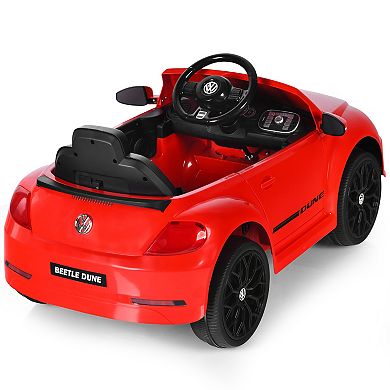 Costway 12V Kids Ride On Car Licensed Volkswagen Beetle w/ Remote Control & Music
