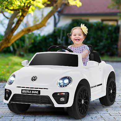 Costway 12V Kids Ride On Car Licensed Volkswagen Beetle w/ Remote Control & Music