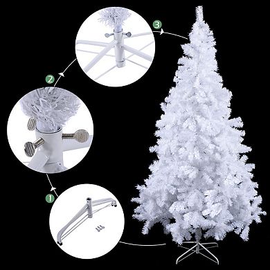 Costway 5Ft Christmas Tree Artificial PVC W/Stand Indoor Outdoor Decoration White