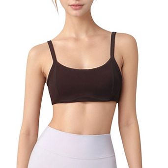 Women's Square Neck Sports Bra with Wide Fixed Straps and Smooth Seamless Design