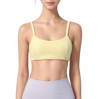 Women's Square Neck Sports Bra with Wide Fixed Straps and Smooth Seamless Design