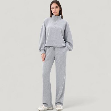 Women's Wide Leg Lounge Pants with Elastic Drawstring Waist