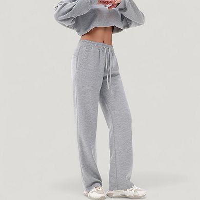 Women's Wide Leg Lounge Pants with Elastic Drawstring Waist