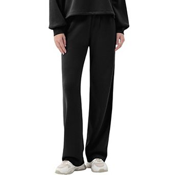 Women's Wide Leg Lounge Pants with Elastic Drawstring Waist